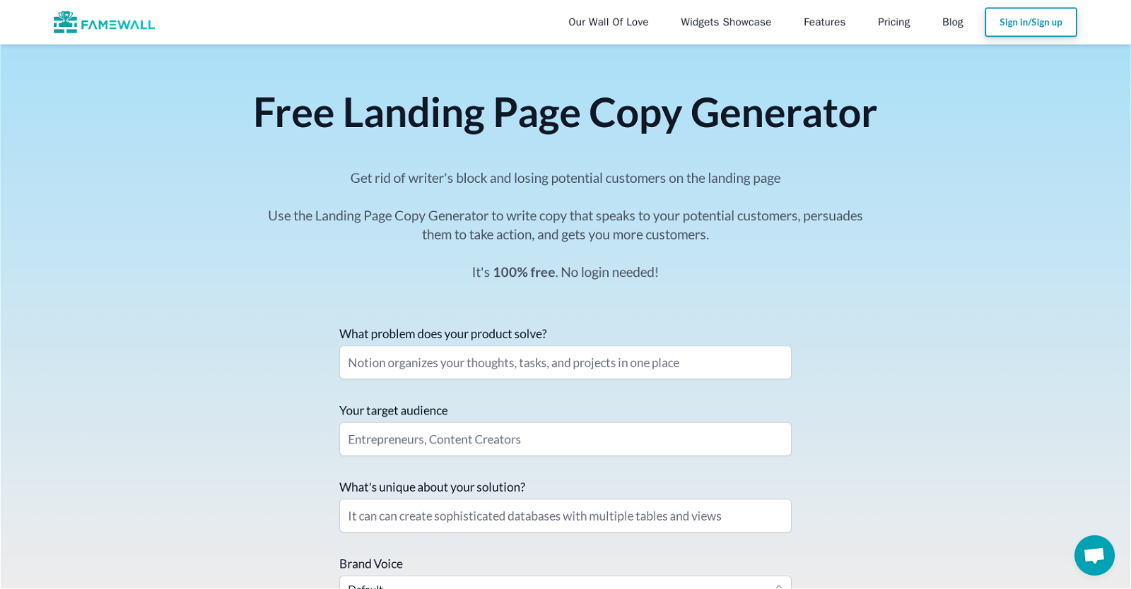Landing Page Copy
